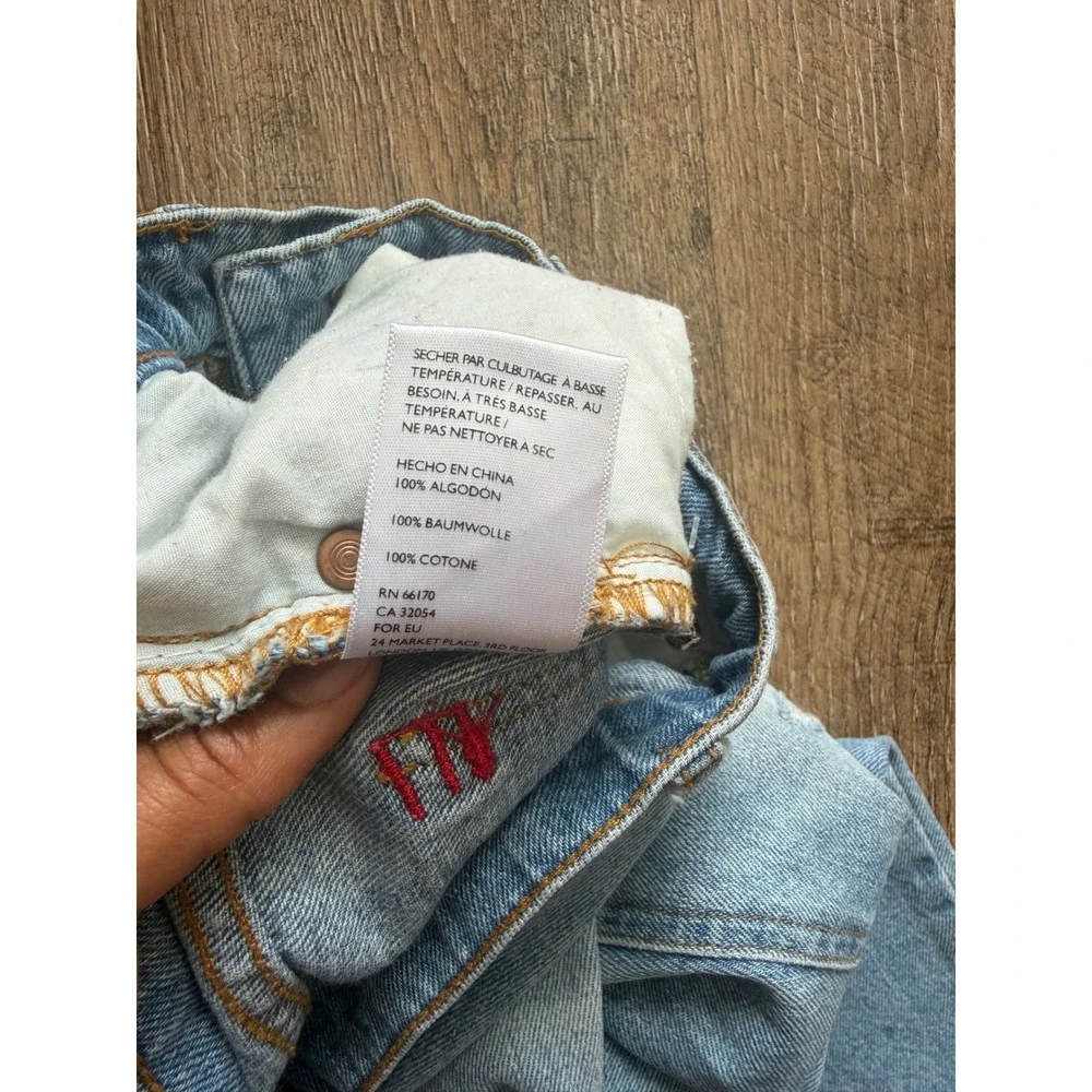 BDG Urban Outfitters Distressed High Rise Straight Leg Jeans Blue Size 25‎